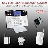 Model M2B GSM Funk Alarmanlage mit LCD Display + Alarm SMS Anruf * Service + Support + Gar...