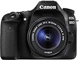 Canon EOS 80D 1263C034 SLR-Digitalkamera (24,2 Megapixel, 7,7 cm (3 Zoll) Display, DIGIC 6...