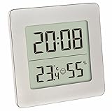 TFA Dostmann Digitales Thermo-Hygrometer, Innentemperatur, Luftfeuchtigkeit, Uhrzeit und D...