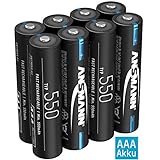ANSMANN Akku AAA 550mAh NiMH 1,2V - Micro AAA Batterien wiederaufladbar mit geringer Selbs...