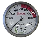 TFA Dostmann Analoges Sauna-Thermo-Hygrometer, hitzebeständige Materialien, Temperatur, L...