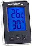 PEARL Thermo Hygrometer: Digitales Thermometer/Hygrometer mit großem, beleuchtetem LCD-Di...