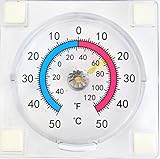 Thermometer mit analoger Skala zum Aufkleben am Fenster - lesen Sie die Außentemperatur v...