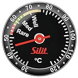 Silit Sensero Steakthermometer 6,5 cm, Grillthermometer, Edelstahl, Sonde, Anzeige rare-me...