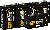 GP Lithium 9 Volt Block Batterien, 9V E-Block, 10 Jahres Batterie Longlife (5 Stück Block...