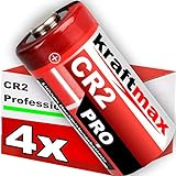 kraftmax 4er Pack CR2 Lithium Hochleistungs- Batterie für professionelle Anwendungen - Ne...