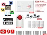 FSWIG 868Mhz Funk Alarmanlage WIFI / GSM für iOS & Android. App Steuerung und einfache Se...