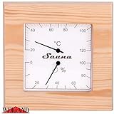 Finnline Weigand Sauna Klimamesser QWADRAT I ca. 17,6 x 17,6 cm großes Thermometer und Hy...
